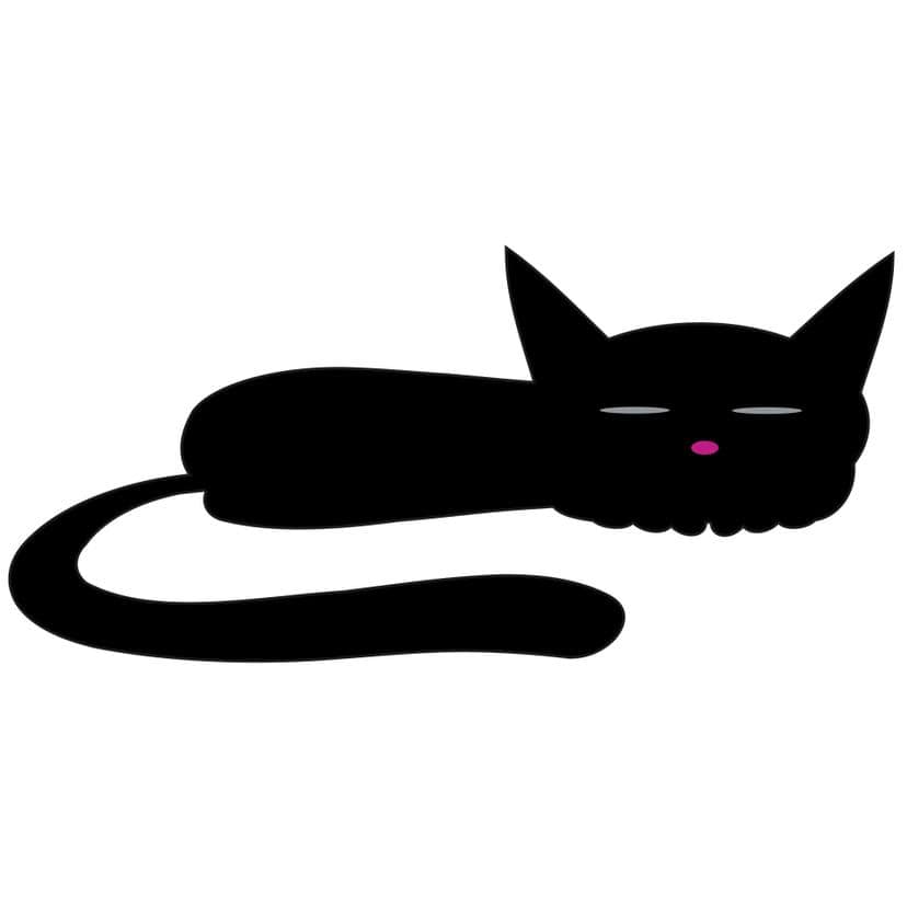 Adesivo murale - Gatto nero che dorme