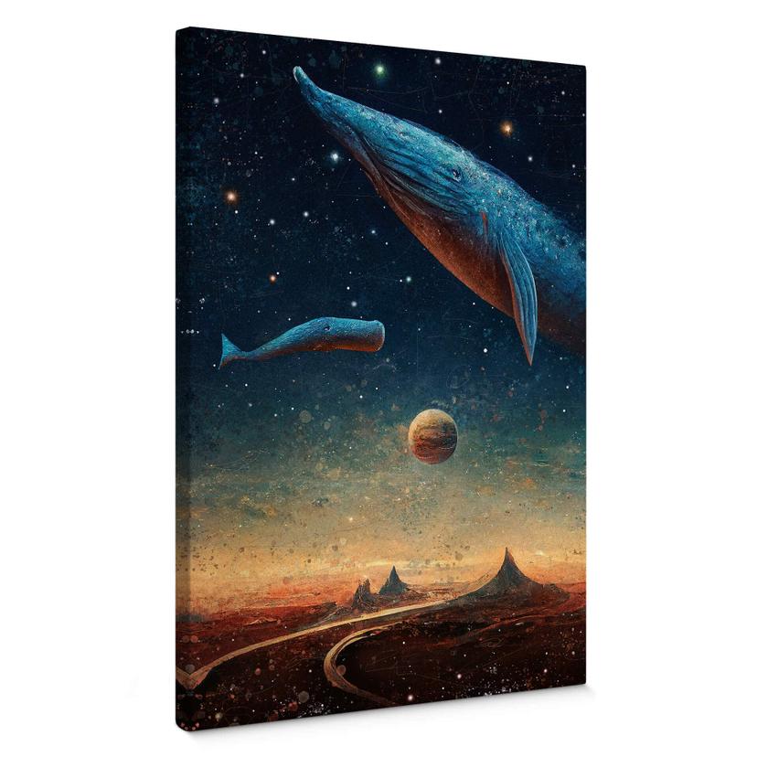 Lienzo Heine - Dos ballenas en el espacio - Astro Crucero