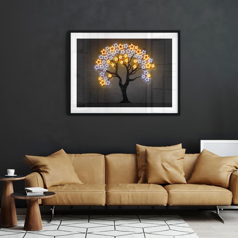 Poster albero con stelle | Neon Street Art - Mielu
