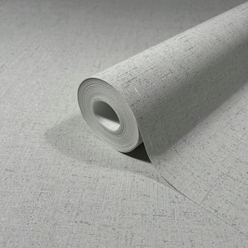 Non-woven tapet med en något glänsande grå slät struktur