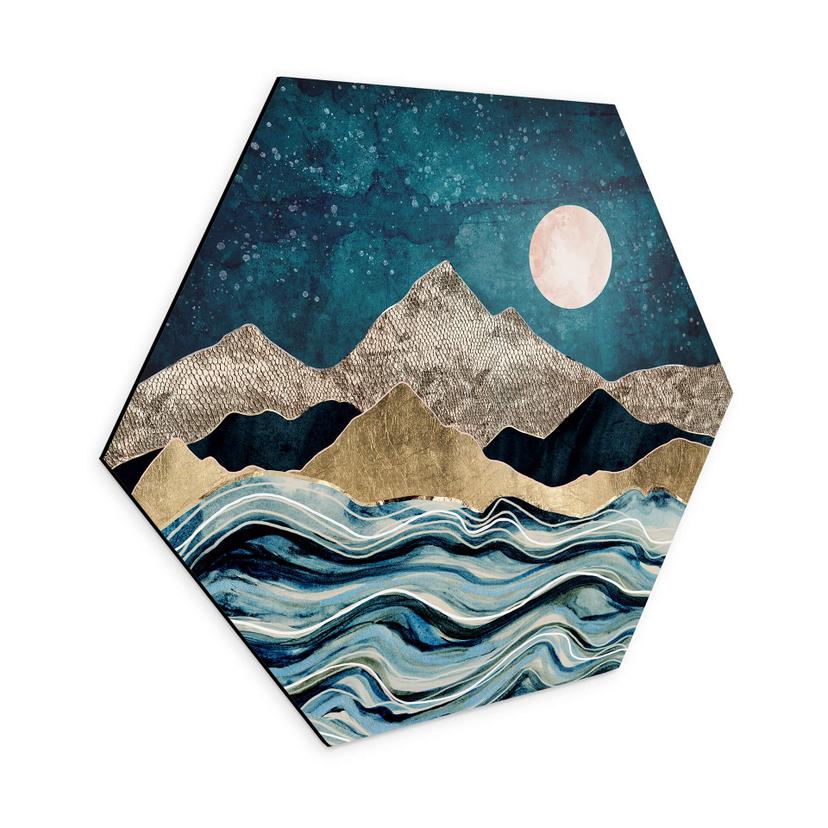 Hexagone - alu-Dibond SpaceFrog Designs - Bleu indigo