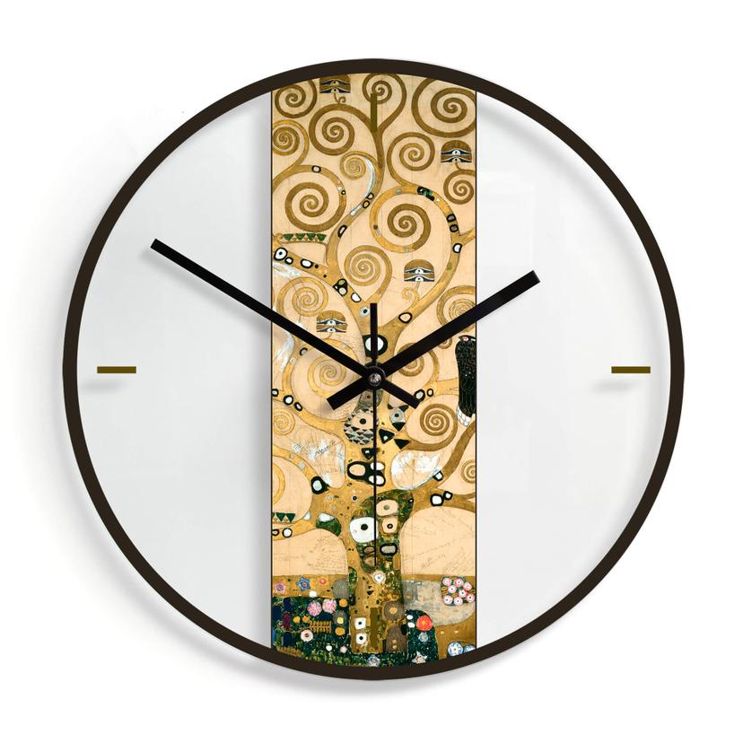 Horloge murale en verre - Klimt - L'arbre de vie