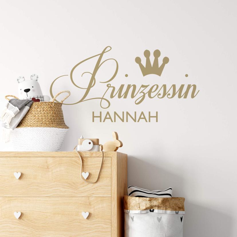 Wandtattoo + Name Prinzessin