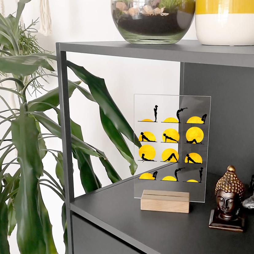 Decoro acrilico + supporto Kubistika - Yoga