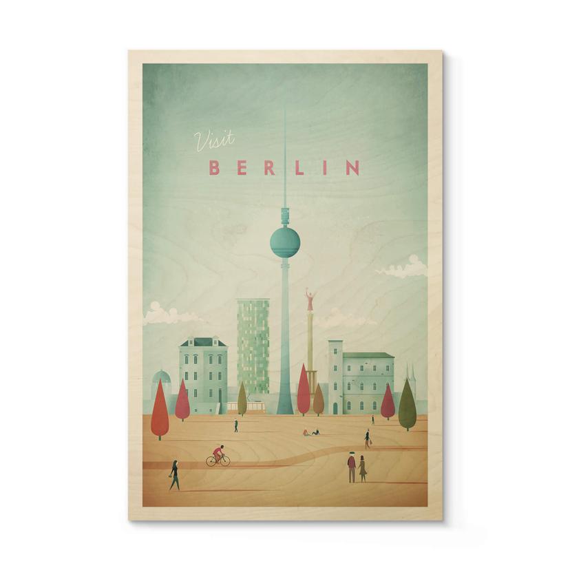 Tableau sur bois Rivers - Berlin