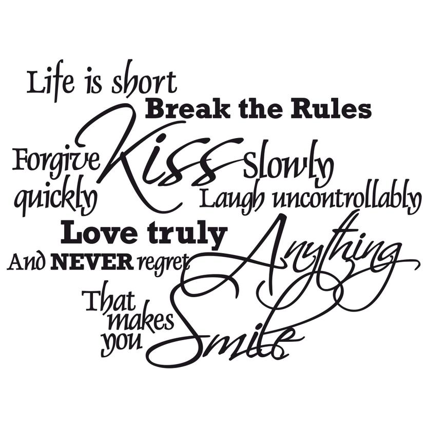 Wandtattoo Life is short...