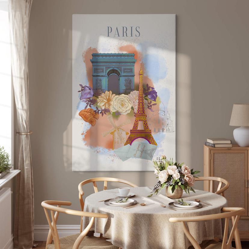 Canvastavla Paris - Älska din stad