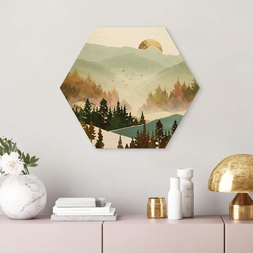 Hexagon - Holz SpaceFrog Designs - Herbstmorgen