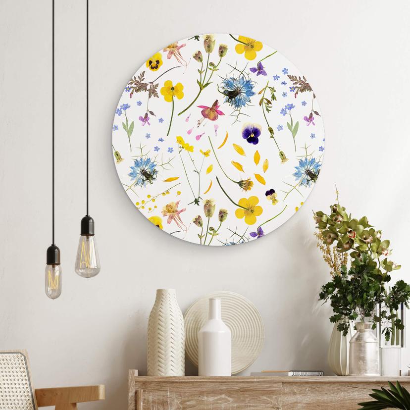 Stampa in Alu-Dibond UN Designs - Fiori secchi tondo