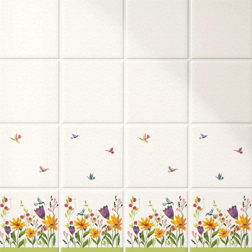 Azulejos Adhesivos Blanz - Poesía en flor - lote de 12