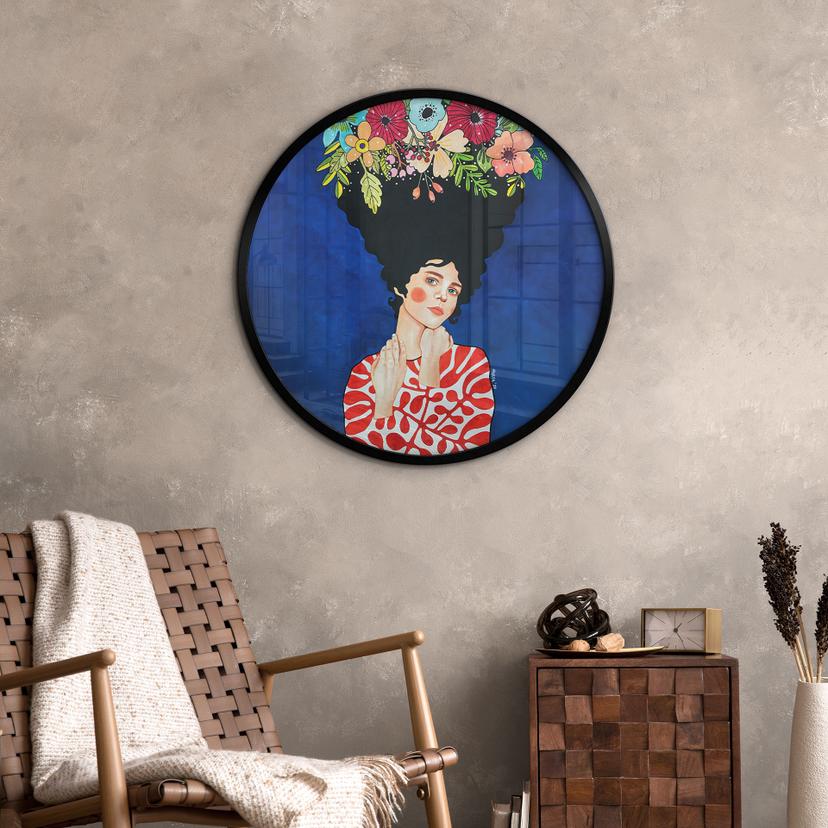 Poster donna con fiori nei capelli - Hülya - Rotondo
