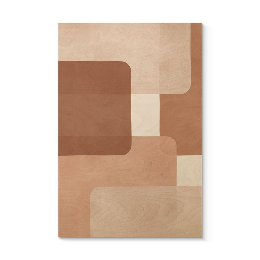 Billede af træ Boho-abstraktion i beige-brun - Costa