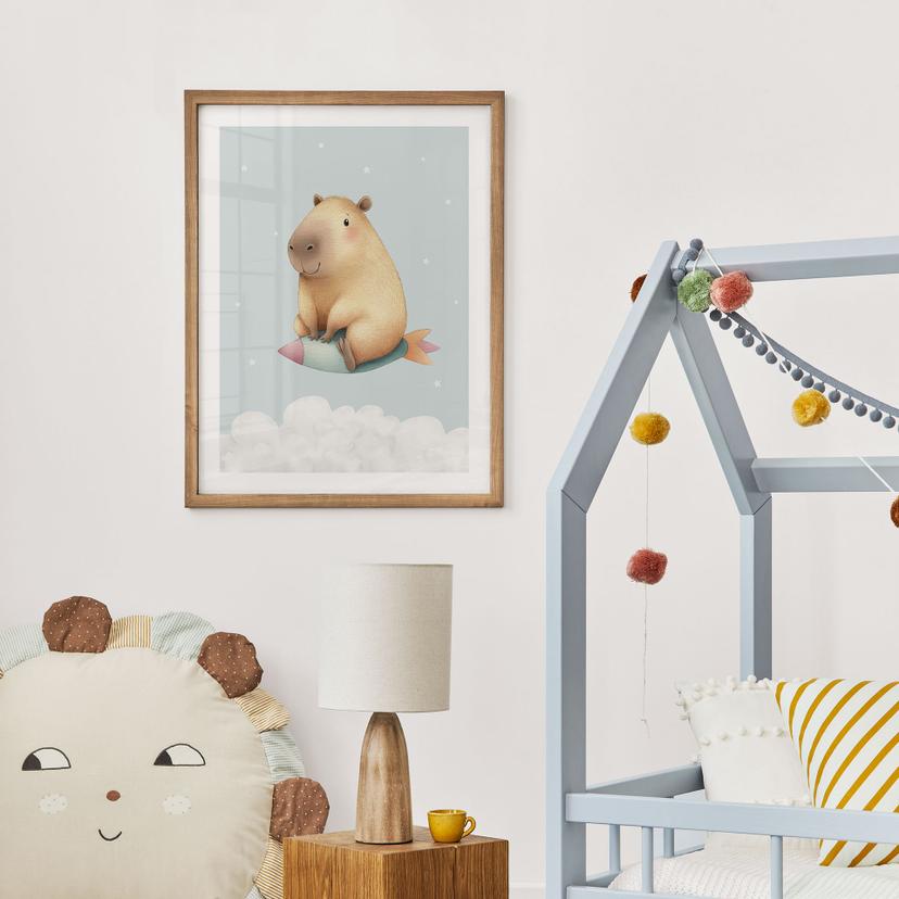Póster infantil Capibara en el espacio - Star dream
