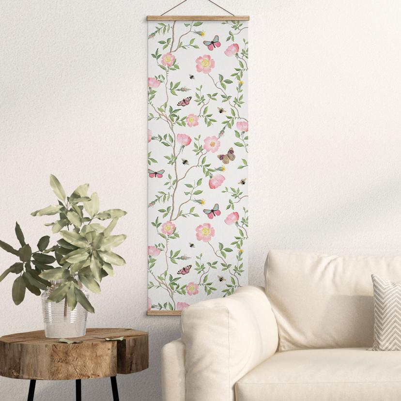 Póster de tela Rosas de Navidad rosas en primavera - UN Designs - Panorama