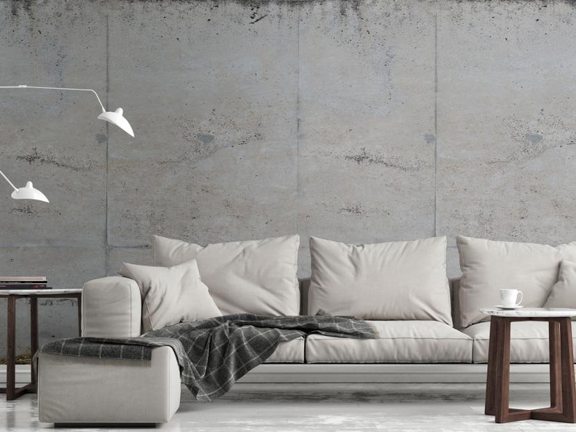 tapet betonvæg grå beige - non-woven tapet industri Livingwalls - mat og glat
