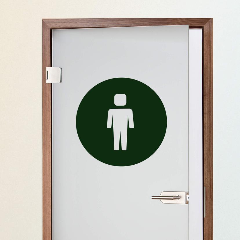 Muursticker Emoji WC Heren