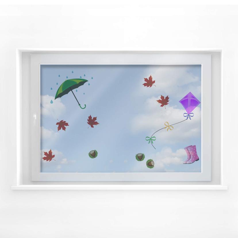 Decoración para ventanas otoño - set