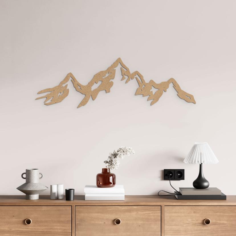 Décoration en bois « Panorama de montagne » - MDF naturel