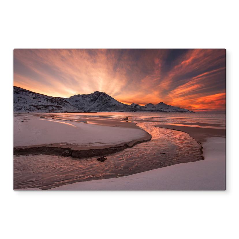 Tableau sur verre Zakravsky - Coucher du soleil doré