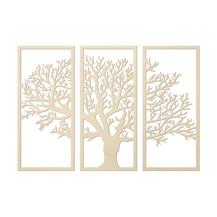 Holzdeko Baum Set 3-teilig - Pappelholz
