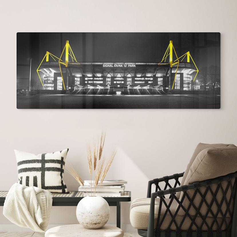 Stampa su vetro dello stadio di Dortmund - Grigio