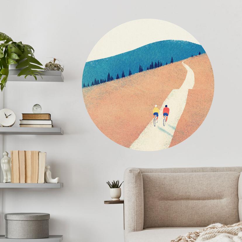 Wallsticker Cykeltur i bergen - Rivers - Rund
