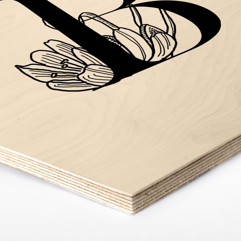 Esagoni in legno - Lettere floreali