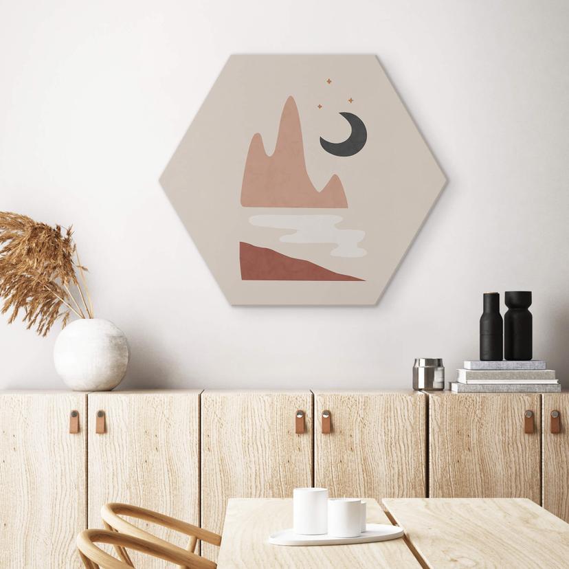Hexagon - Alu-Dibond Orara Studio - Landschaft bei Nacht