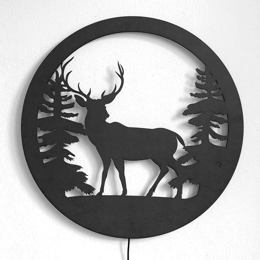 Decorazione luminosa a LED in MDF - Cervo