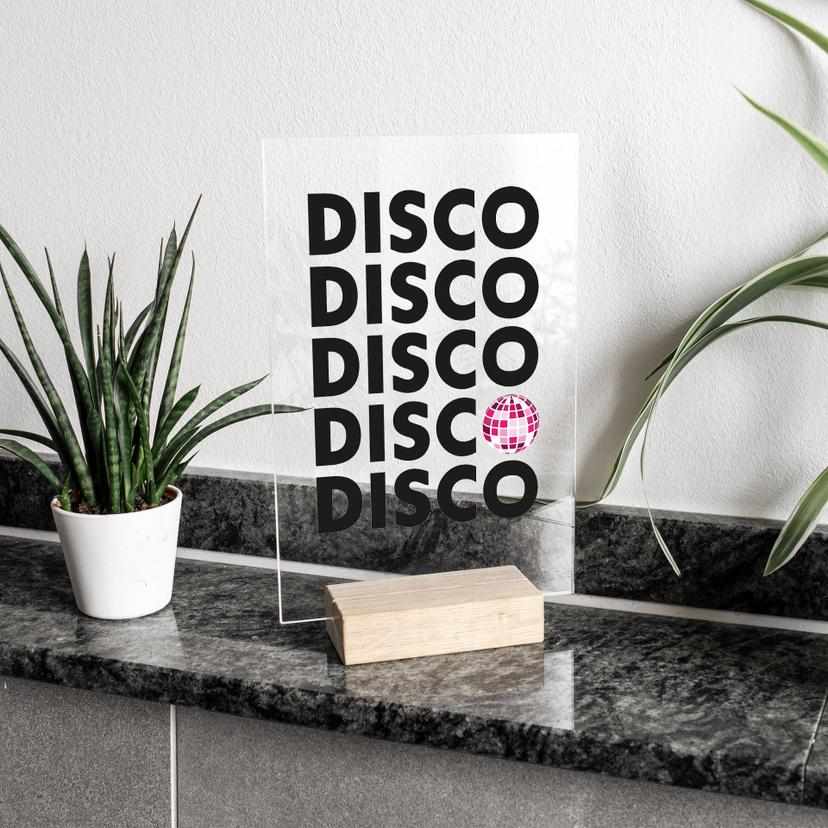 Espositore da tavolo Retro Disco Vibes Typography - trasparente - Kerr-Dineen