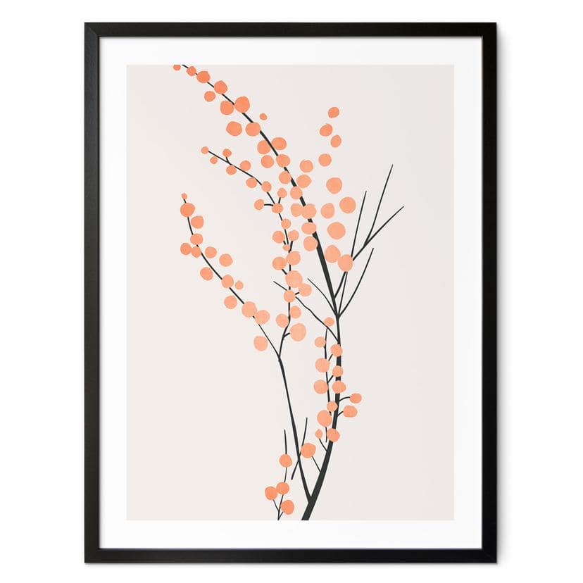 Plakat Ferskenfarvede kirsebærblomster - Kubistika