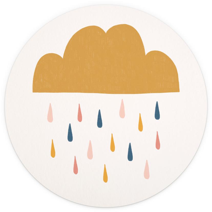 Behangcirkel Vrolijke regen in pastelkleuren - Menina Lisboa - vliesbehang/zelfklevend vliesbehang