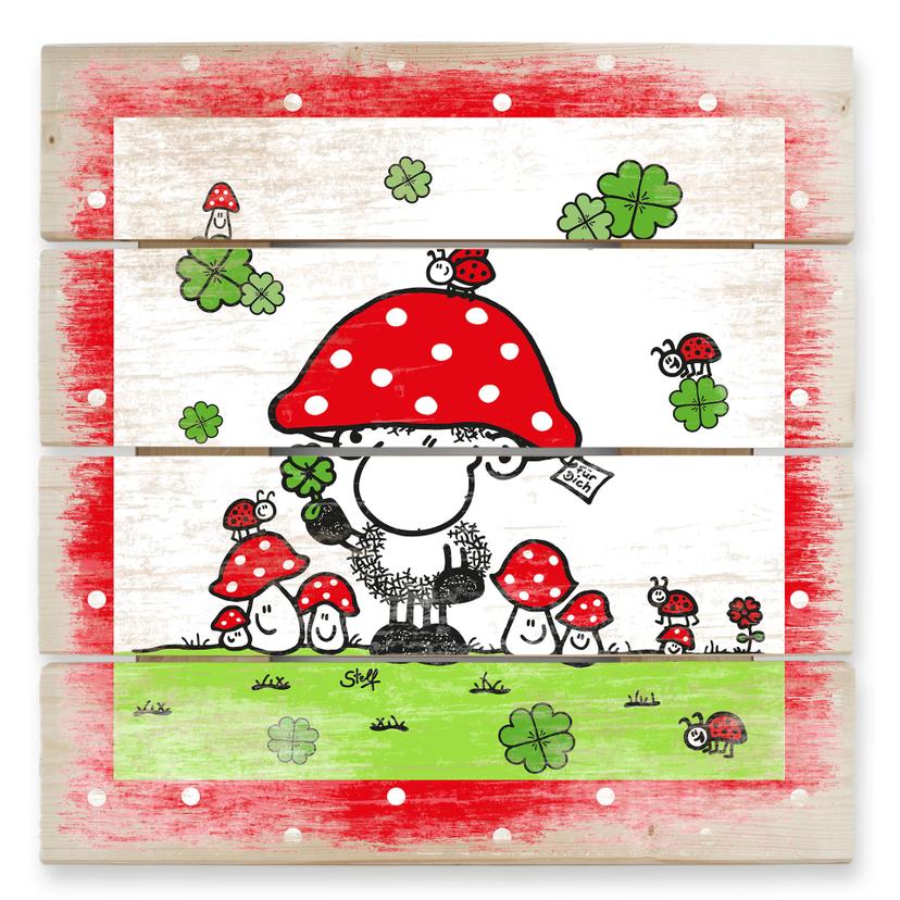 Holzbild sheepworld Glücksbringer - 40x41,5 cm