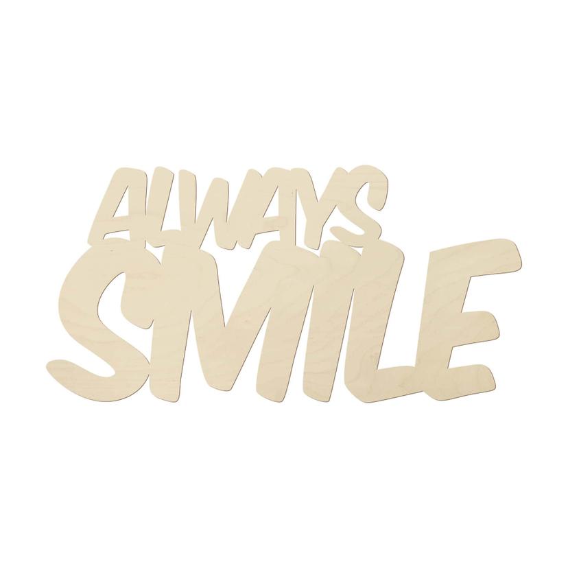 Väggdekoration bokstäver Always Smile - Poplar