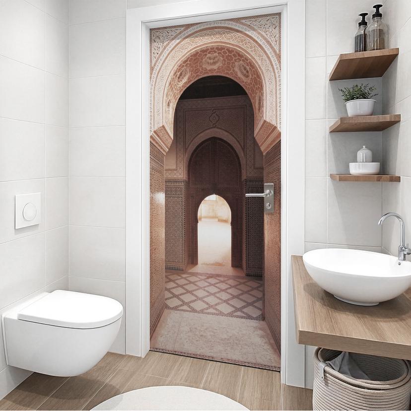 Lámina de puerta Puerta oriental con mosaicos - Sisi & Seb - Decoración autoadhesiva para puertas
