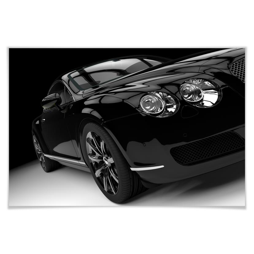 Poster - Auto metallizzata nera 02