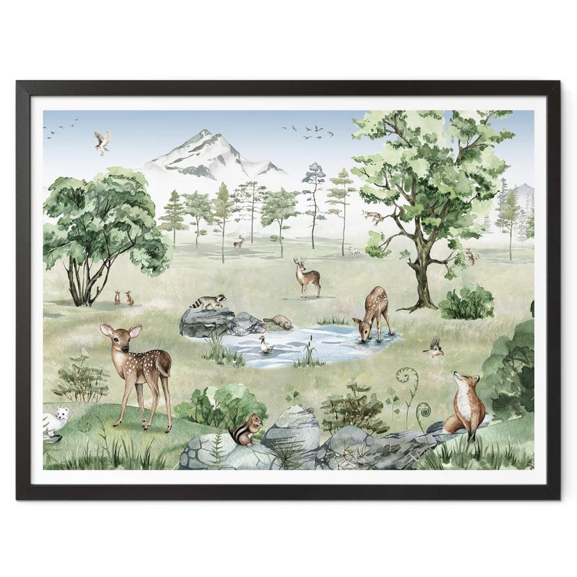 Poster Kikki Belle - Forêt de cerfs