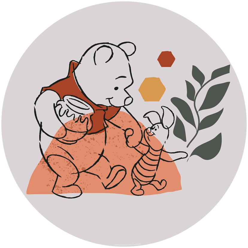 Selvklæbende non-woven tapet - Winnie Pooh Soulmate - 125 x 125 cm
