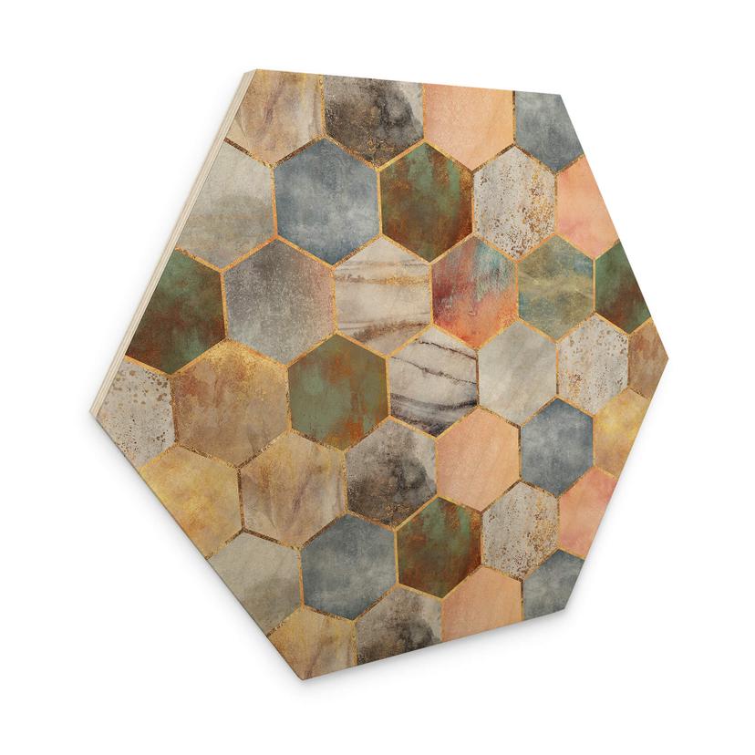 Hexagone - Bois Fredriksson - Marbre et nacre