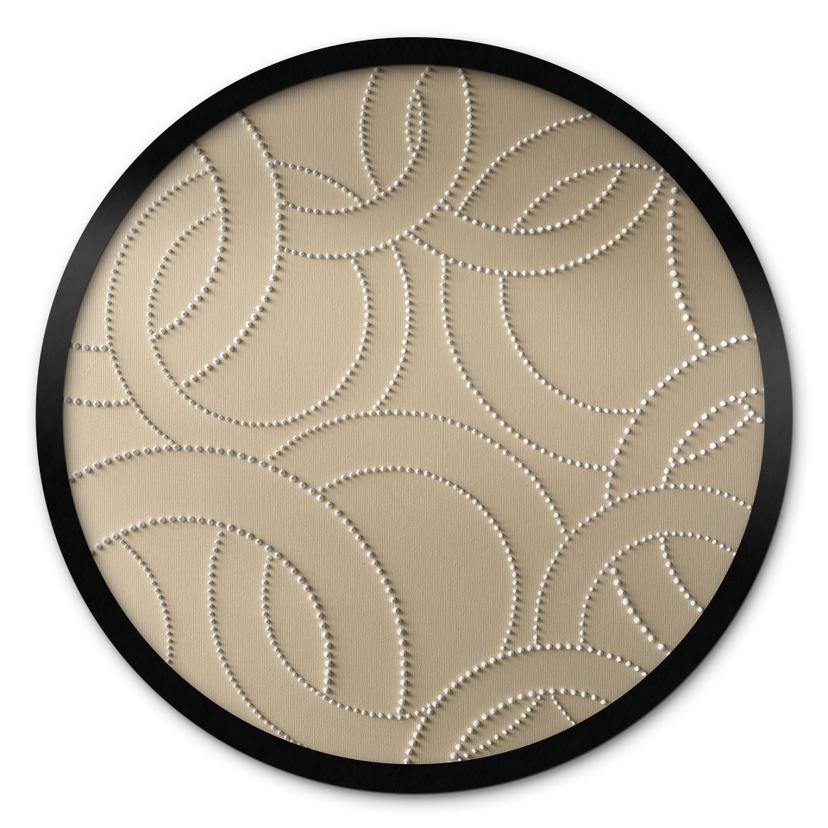 Póster Anillos Abstractos beige - Grande - Redondo