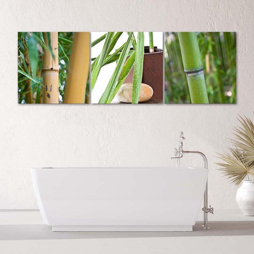 Stampa su tela in 3 parti, Bamboo Zen Spa