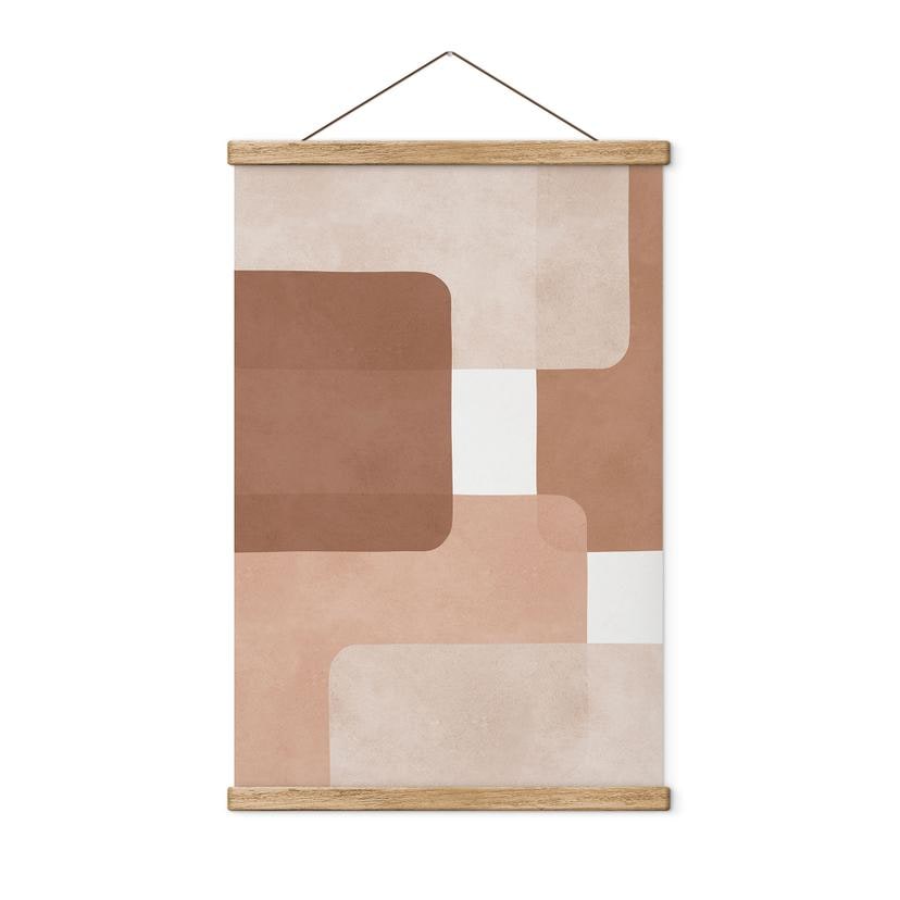 Boho abstraktion Tekstil plakat i beige-brun - Costa