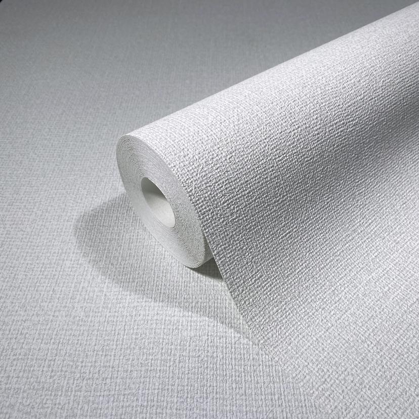 Non-woven tapet Tekstil ensfarvet hvid struktur
