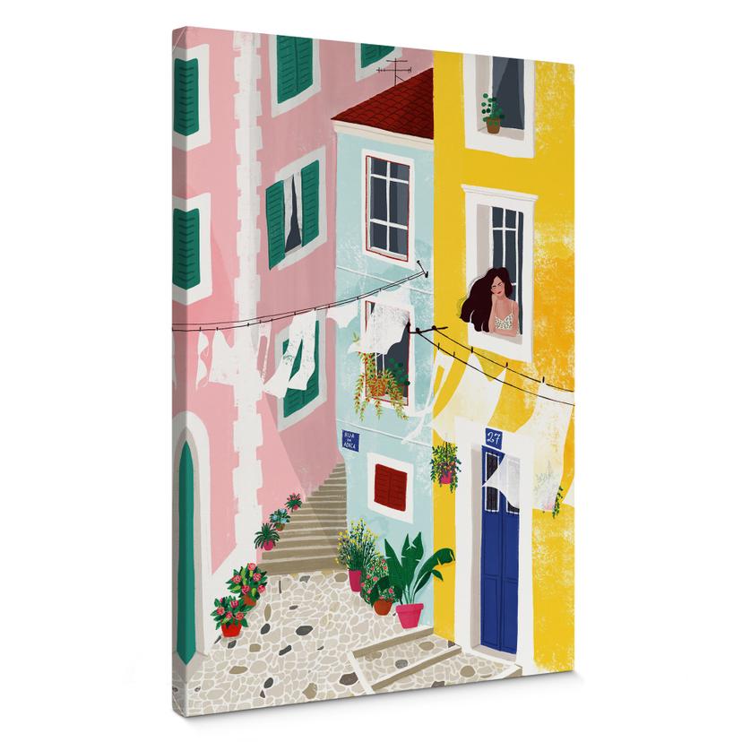Lienzo ilustración Casas de verano - Tomljanovic