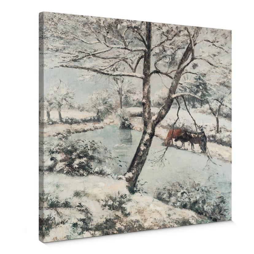 Pissarro - Vinter på Montfoucault - Lærredsprint
