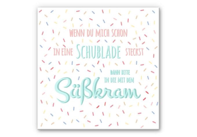 Wandbild Schublade mit Süßkram - quadratisch