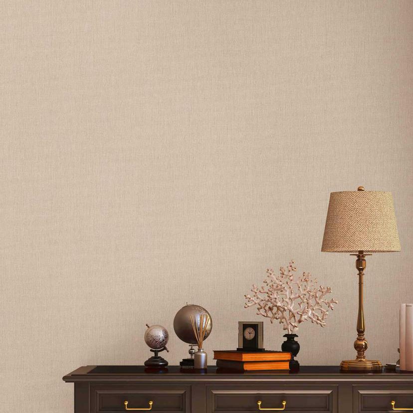 Papel pintado tejido-no tejido con textura en beige claro: elegancia sencilla para espacios modernos