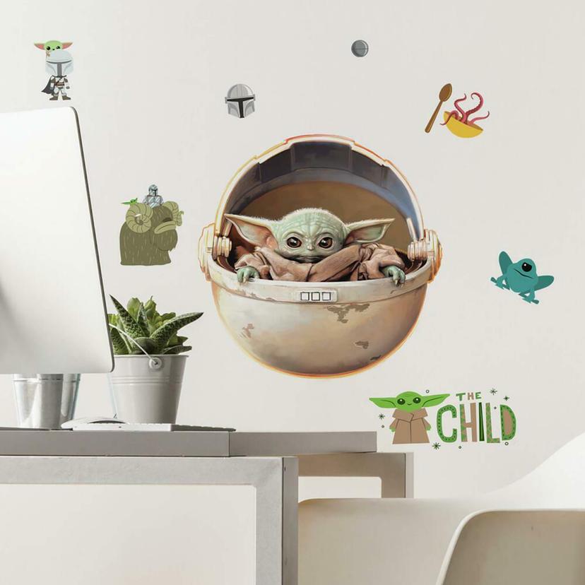 Muursticker set the Mandalorian – Baby Yoda – the Child