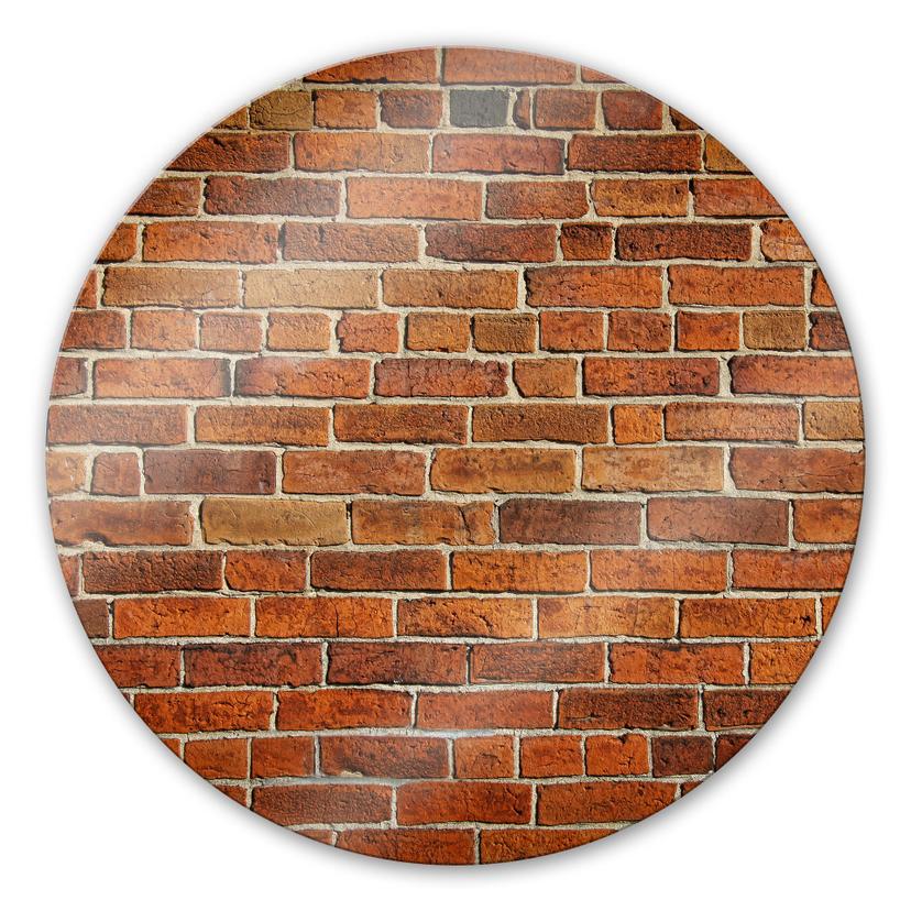 Stampa su vetro Muro di mattoni - tondo