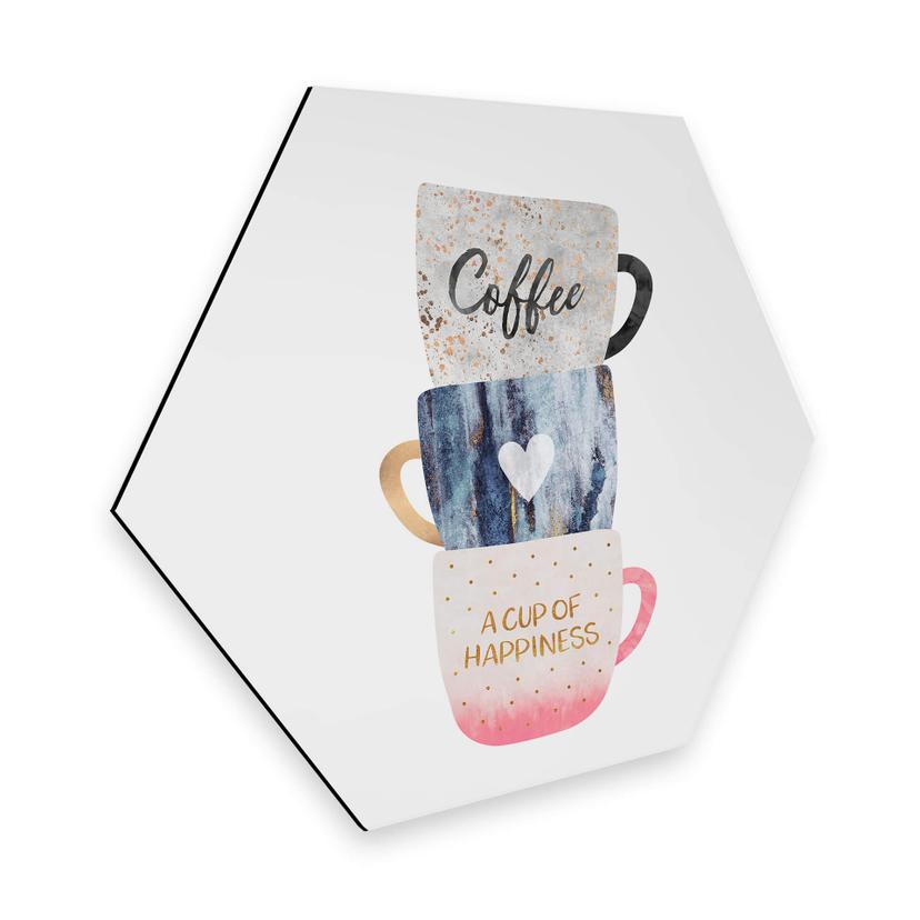 Hexagon Dibond Fredriksson - A Cup of Happiness